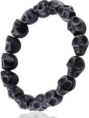 Gothic Black Skull Bracelet Skulls Emo Boho Punk Rock‎